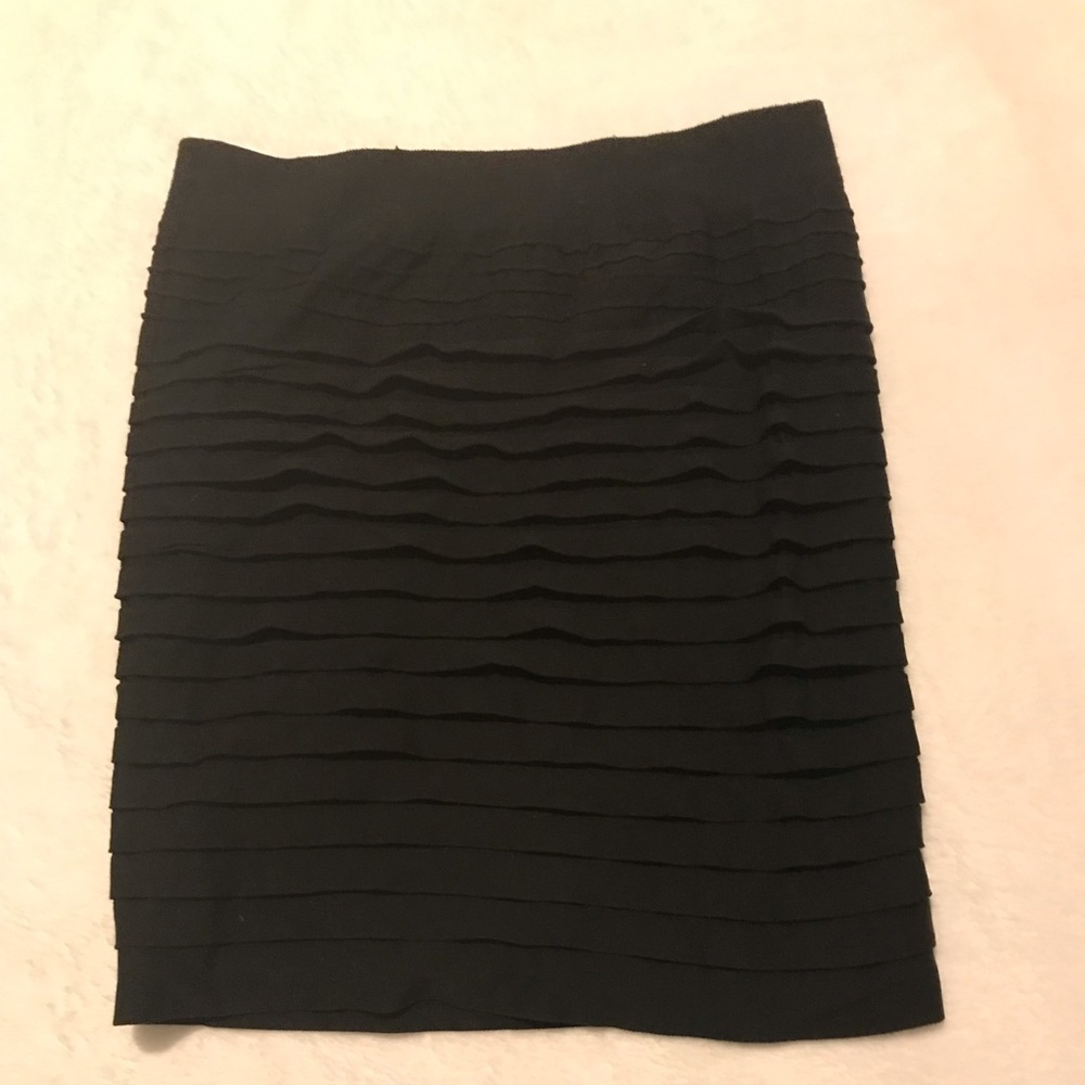 Black ruffled miniskirt